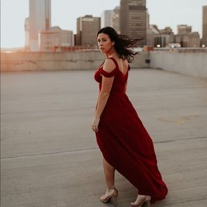 Lulus red maxi elegant dress worn two times